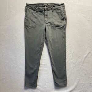 Seven 7 For All Mankind Jeans Woman Sz 16 Green Utility Ankle‎ Skinny Cargo